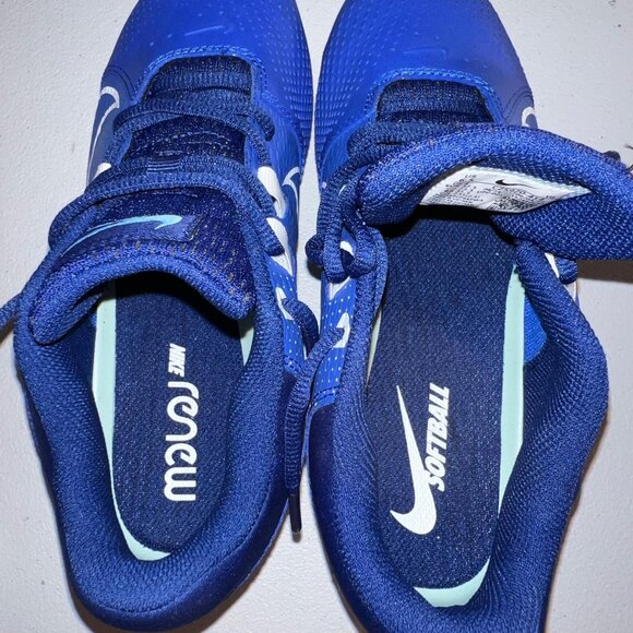 Nike Hyperdiamond 4 Pro Metal Softball Cleats ROYAL | WHITE SZ 6.5 - Picture 2 of 7